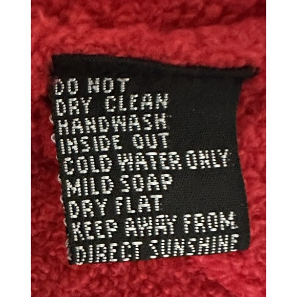 Berek Red Button Sweater Sz M Black Floral Beaded Faux Fur Collar/cuffs VTG 90's - Picture 5 of 8